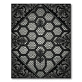 Intricate Gray Floral Hexagonal Lattice Rug