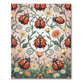Whimsical Ladybug Garden Illustration Rug