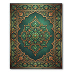 Emerald Golden Floral Ornate Medallion Rug