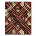 Warm Red Brown Intersecting Stripes Rug