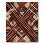 Warm Red Brown Intersecting Stripes Rug