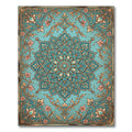 Teal Floral Medallion Ornate Scrollwork Rug