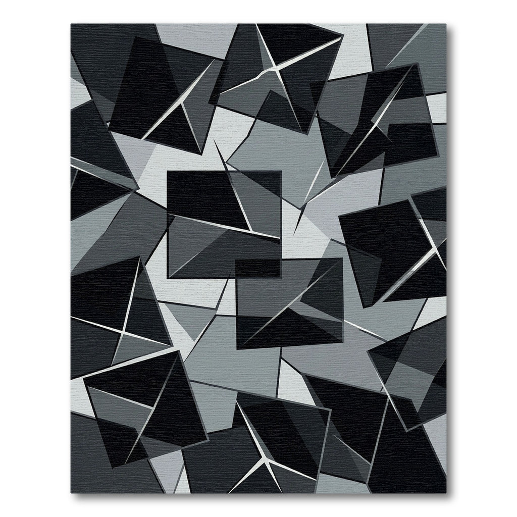 Monochromatic Geometric Abstract Overlapping Squares Rug