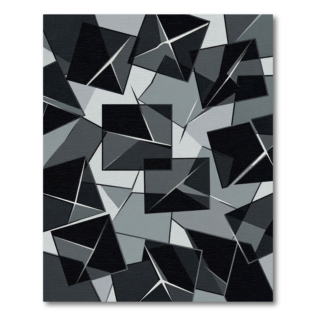 Monochromatic Geometric Abstract Overlapping Squares Rug