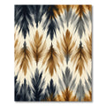 Abstract Ochre and Charcoal Feather Texture Rug