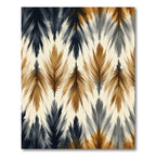 Abstract Ochre and Charcoal Feather Texture Rug