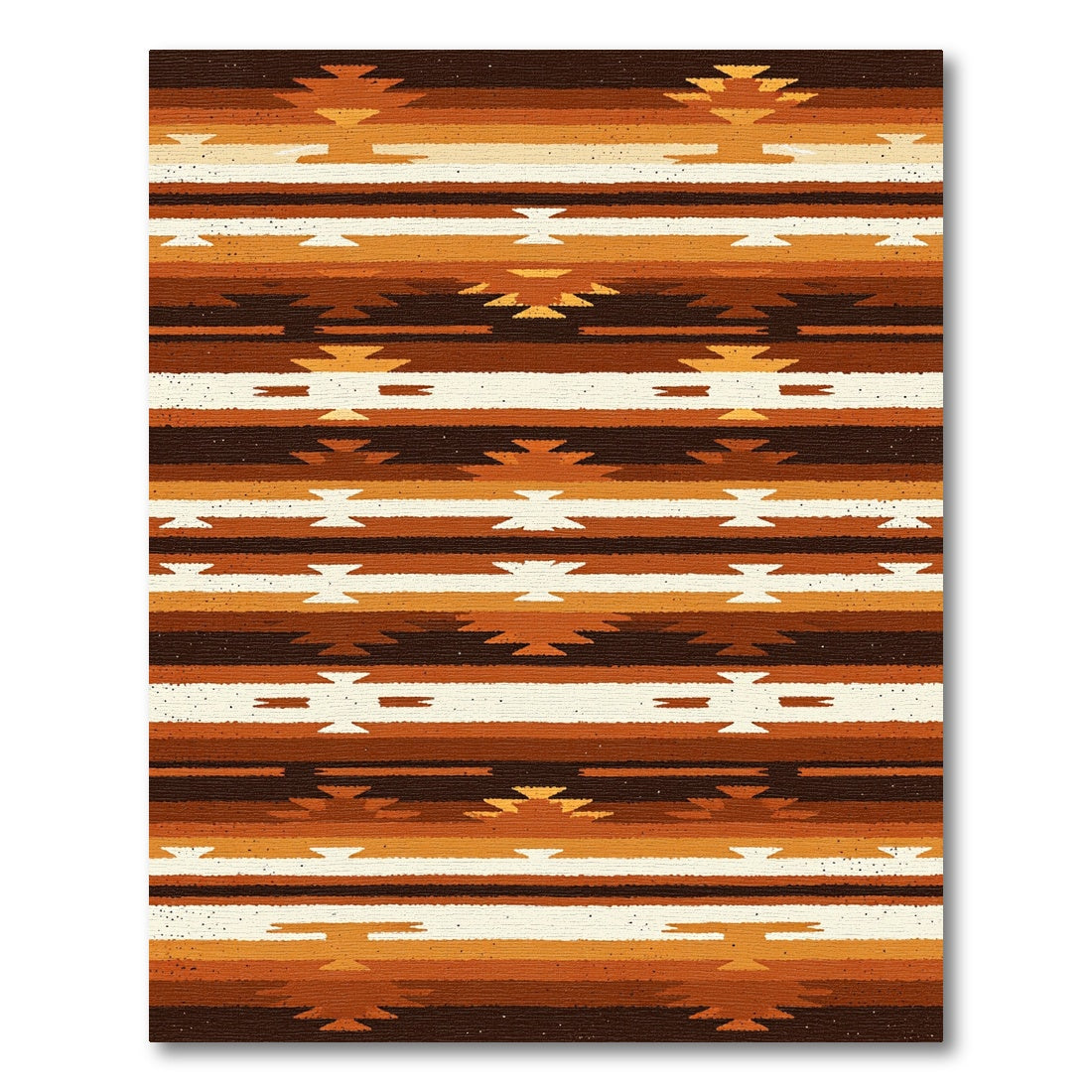 Earthy Terracotta Southwestern Stripe Rug