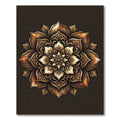 Ornate Bronze Floral Lotus Medallion Rug