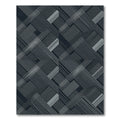 Modern Charcoal Gray Intersecting Linear Rug