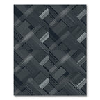 Modern Charcoal Gray Intersecting Linear Rug