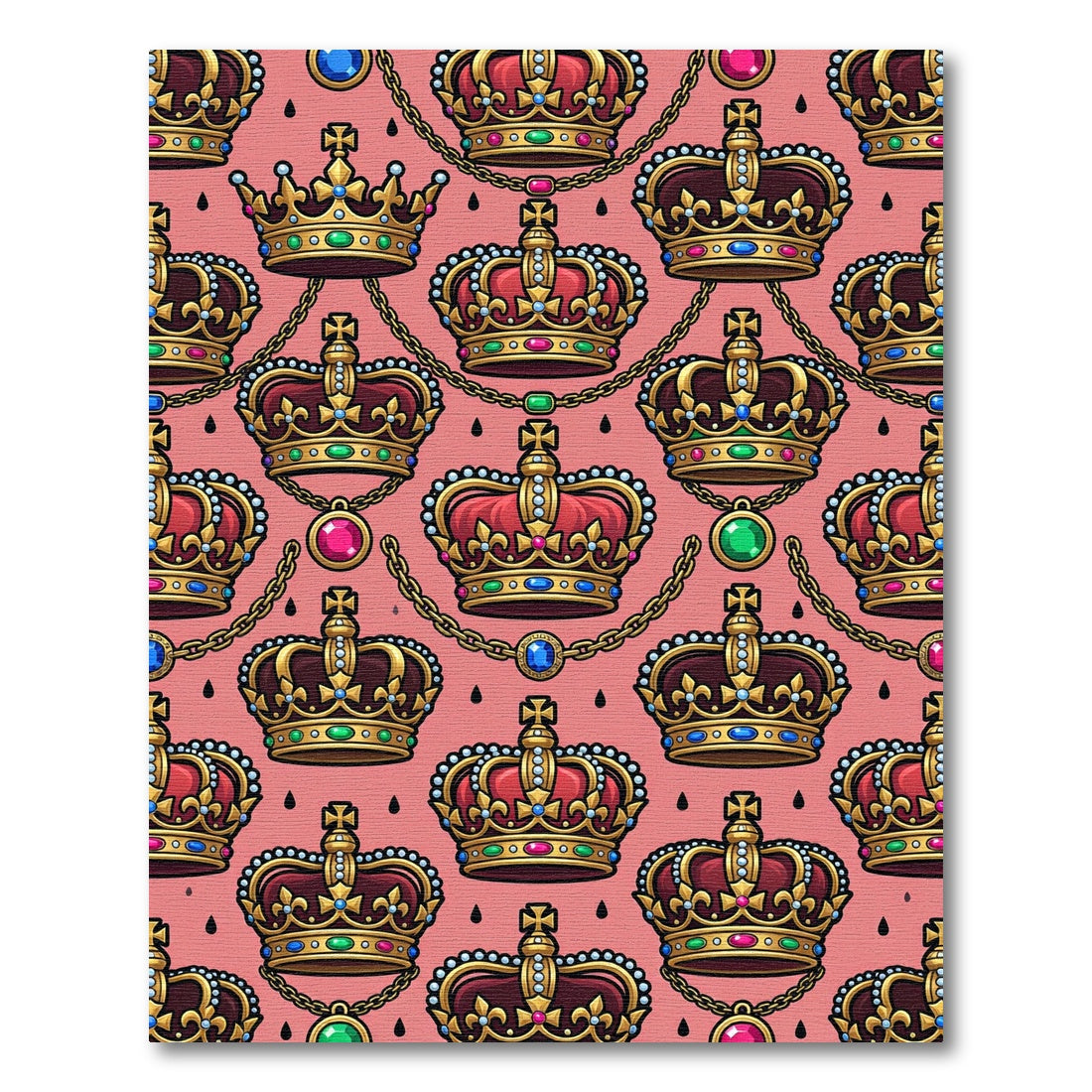 Royal Red Crown Jewel Garland Rug