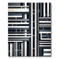 Modern Gray Stripe Composition Rug