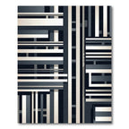 Modern Gray Stripe Composition Rug