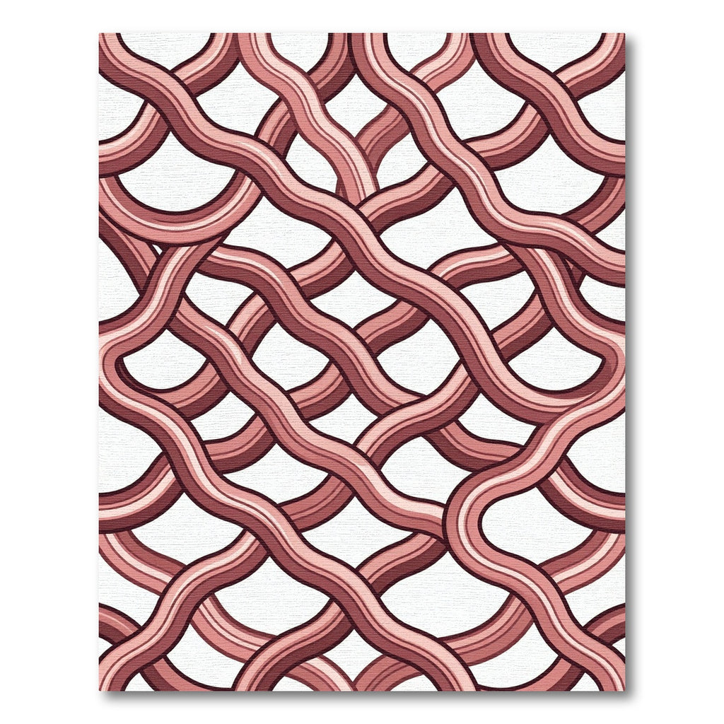 Woven Blush Pink Interlocking Wavy Lines Rug