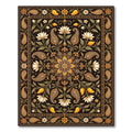 Earthy Gold Floral Paisley Medallion Rug