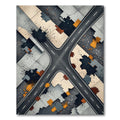 Urban Intersection Asphalt Geometric Rug