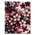 Deep Plum Blossom Watercolor Background Rug