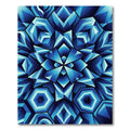 Deep Blue Geometric Faceted Shards Rug