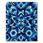 Deep Blue Geometric Faceted Shards Rug