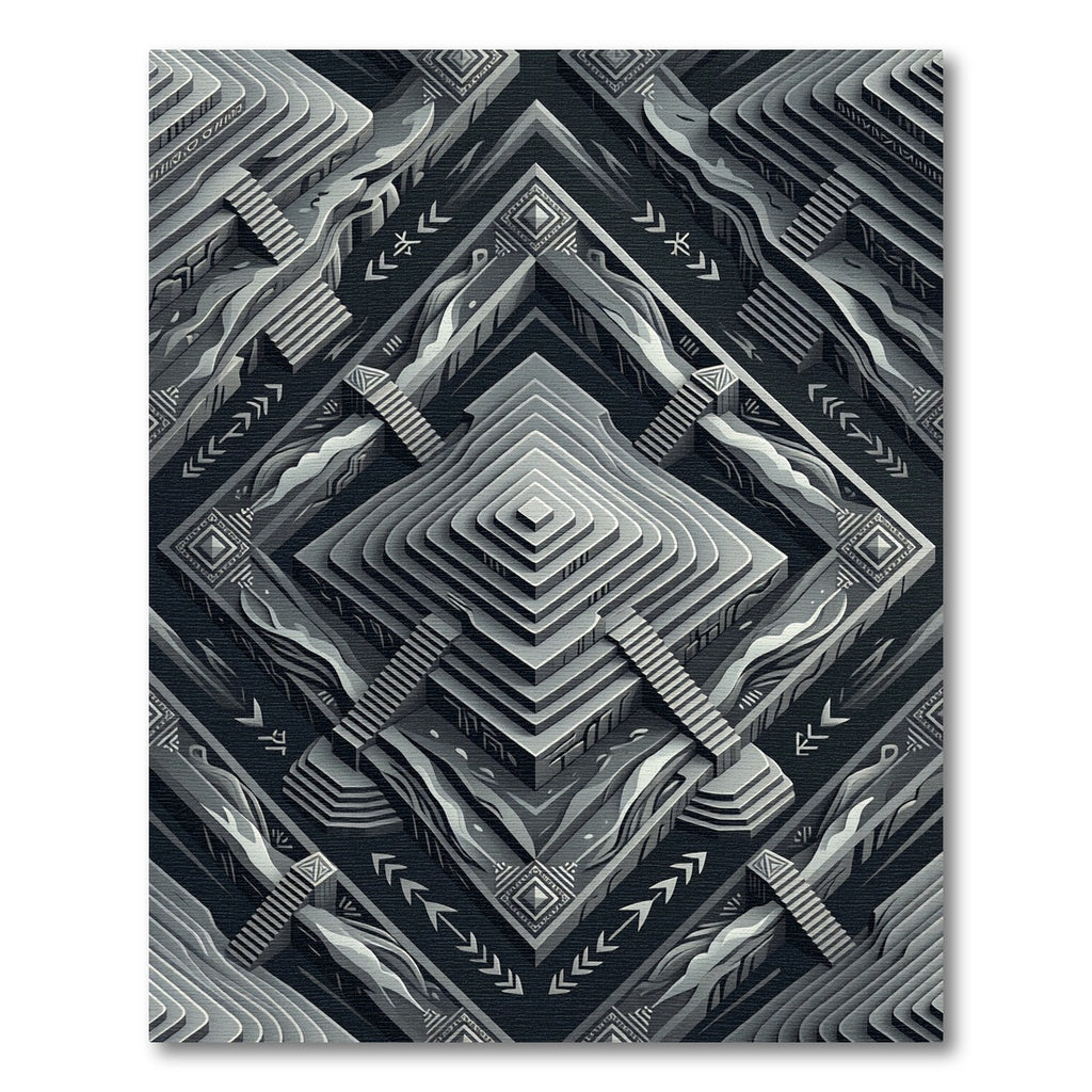 Monochromatic Geometric Layered Abstract Rug