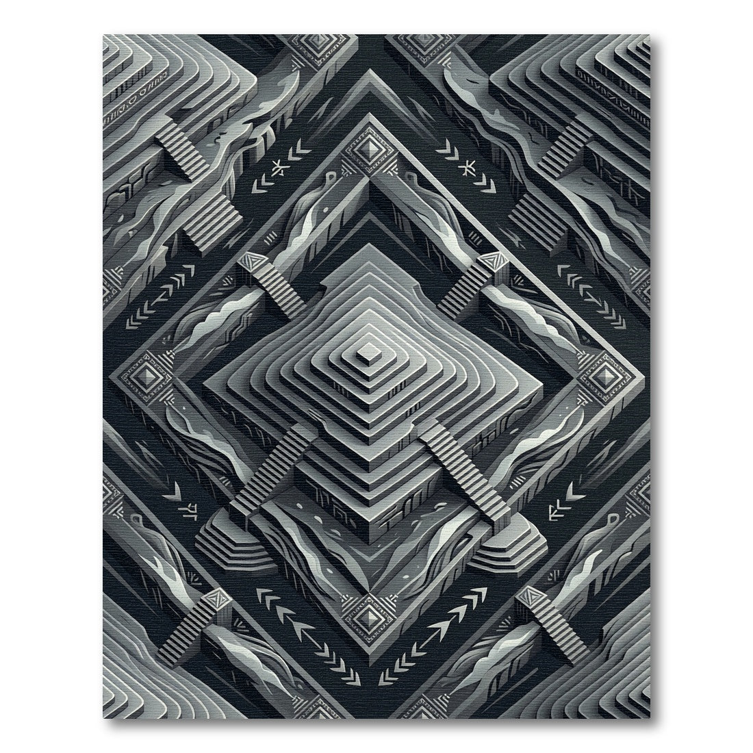 Monochromatic Geometric Layered Abstract Rug