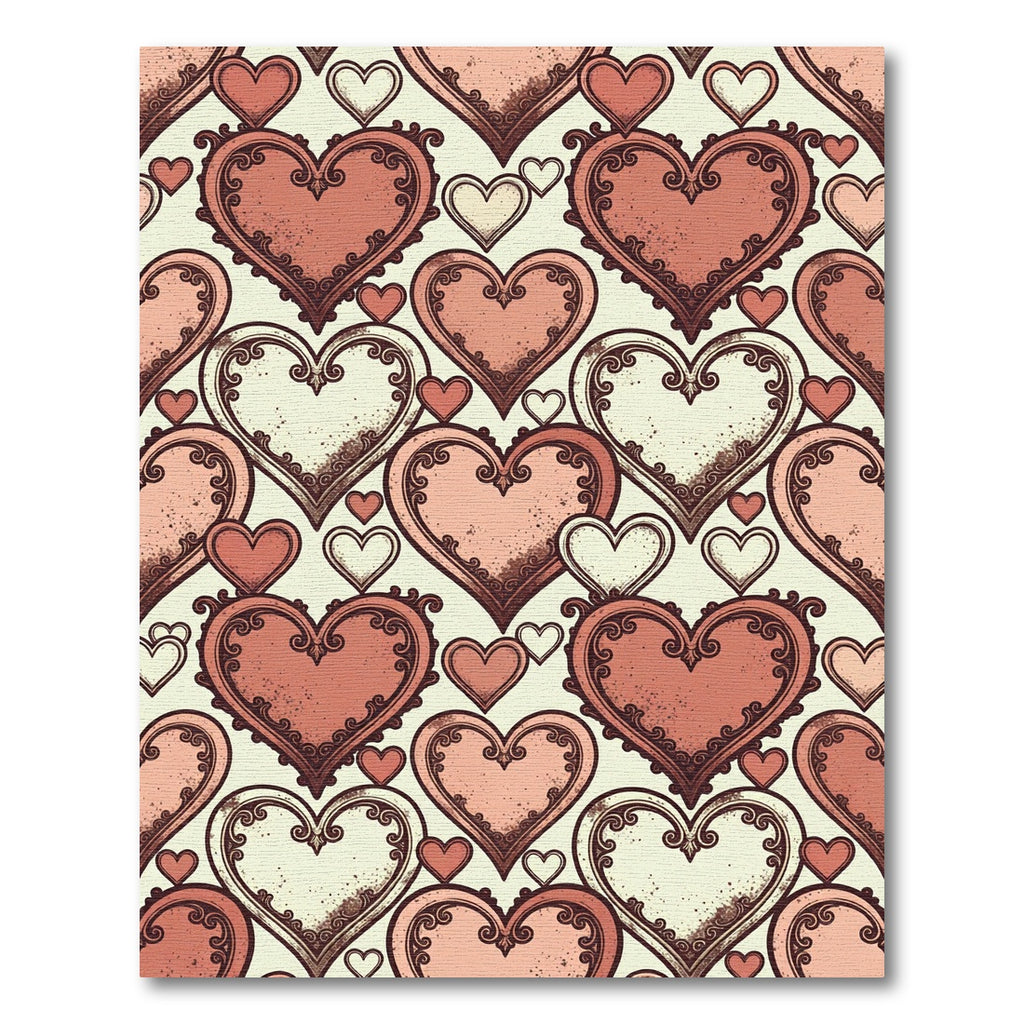 Romantic Victorian Floral Heart Tapestry Rug