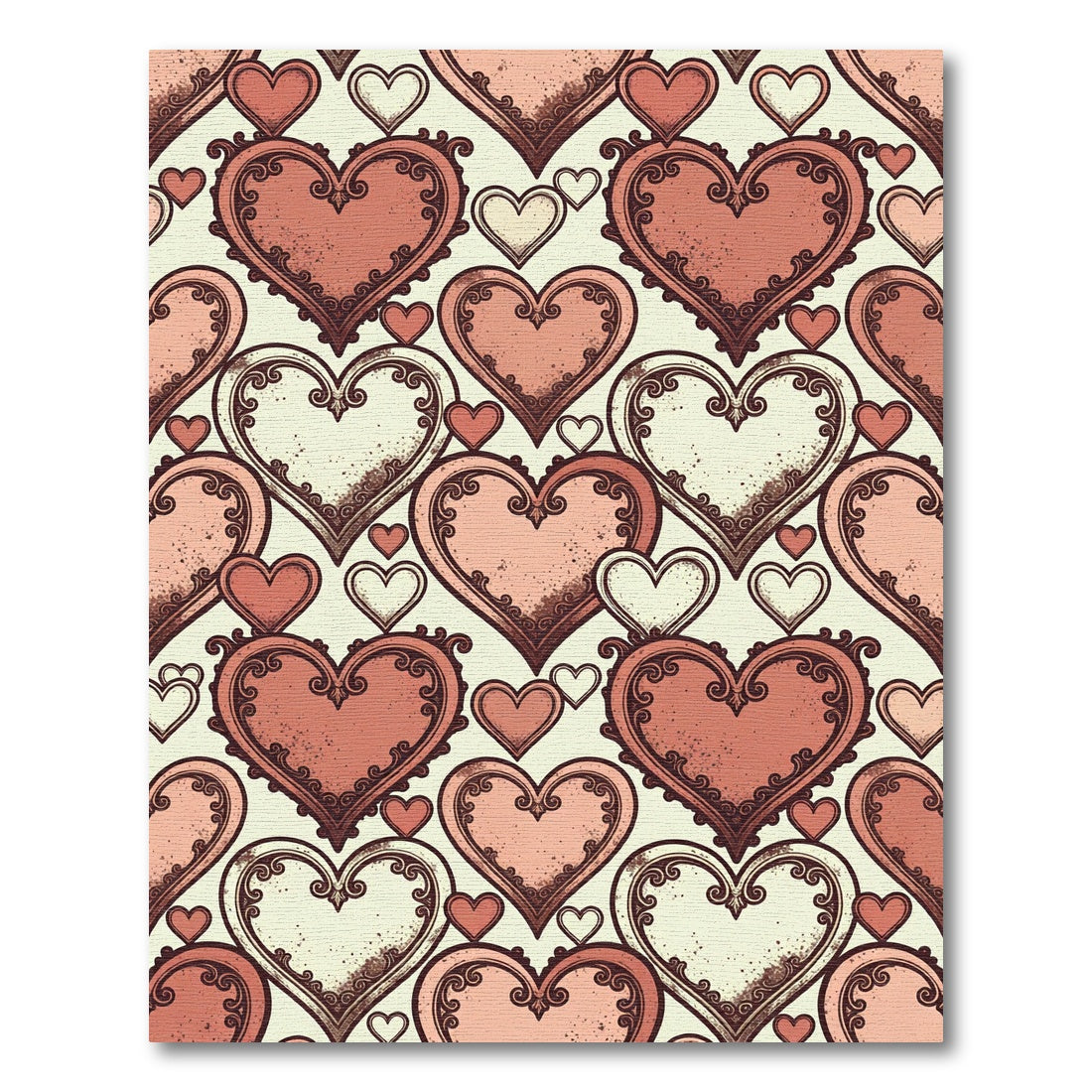 Romantic Victorian Floral Heart Tapestry Rug