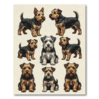 Charming Terrier Dog Illustration Set Rug