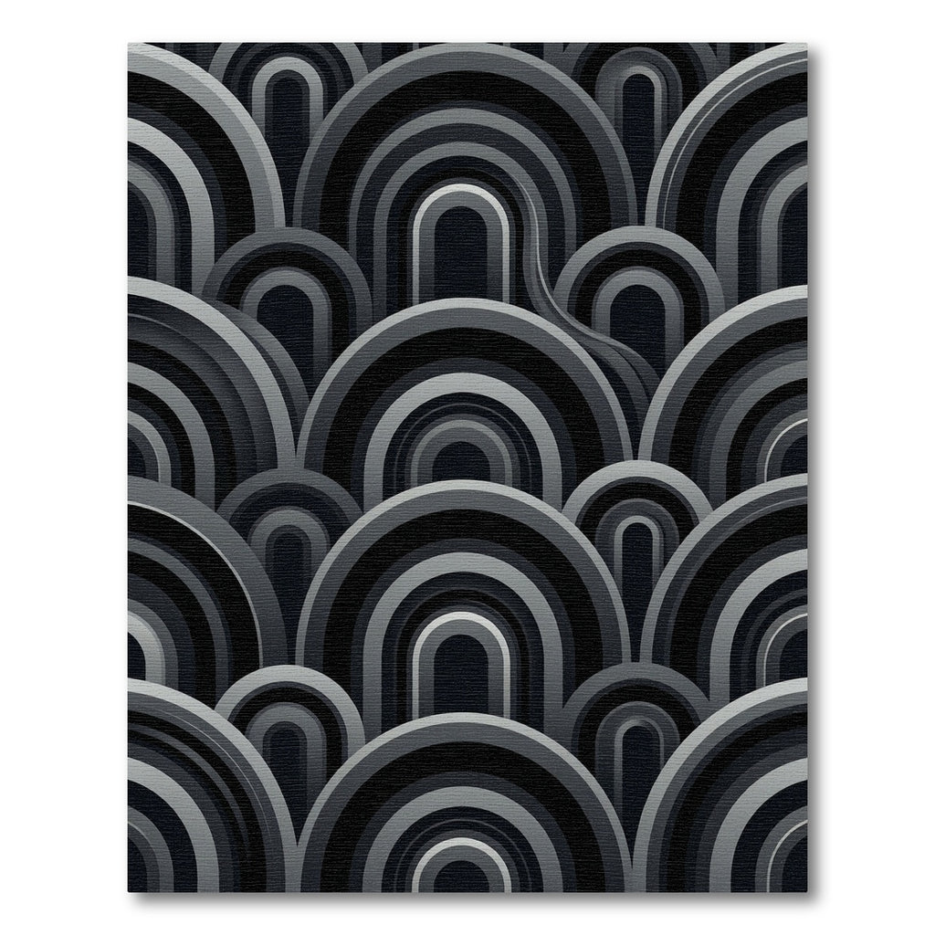 Monochromatic Arch Waves Overlay Rug