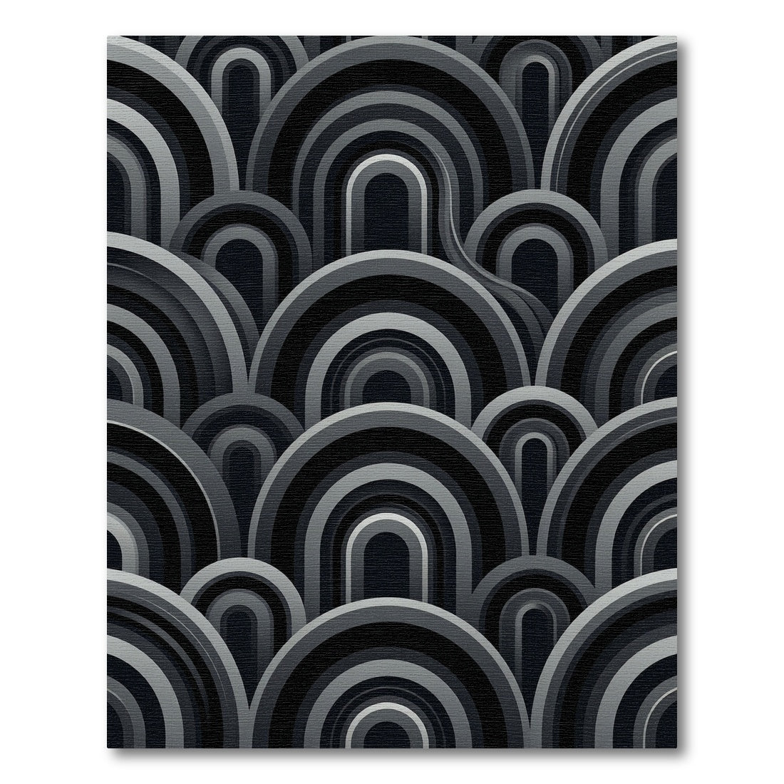 Monochromatic Arch Waves Overlay Rug