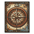 Vintage Nautical Compass Antique Map Rug