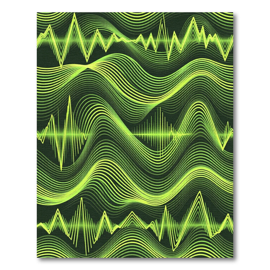 Vivid Neon Green Sonic Wave Rug