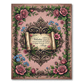 Vintage Rose Floral Scroll Ornament Rug