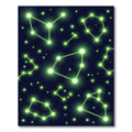 Neon Green Star Constellation Night Rug