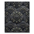 Elegant Peacock Feather Fan Medallion Rug