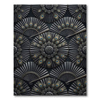 Elegant Peacock Feather Fan Medallion Rug