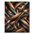 Golden Brown Brush Swirl Abstract Rug