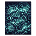 Luminous Cyan Abstract Cosmic Swirl Rug