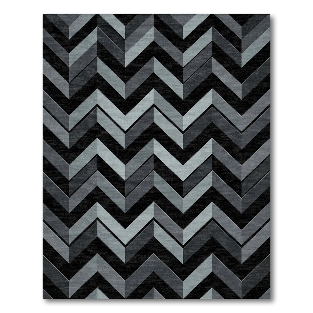 Modern Gray Chevron Geometric Block Rug