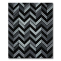 Modern Gray Chevron Geometric Block Rug