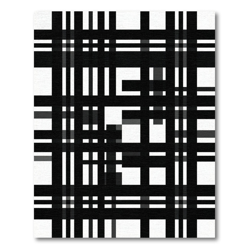 Monochromatic Bold Plaid Composition Rug