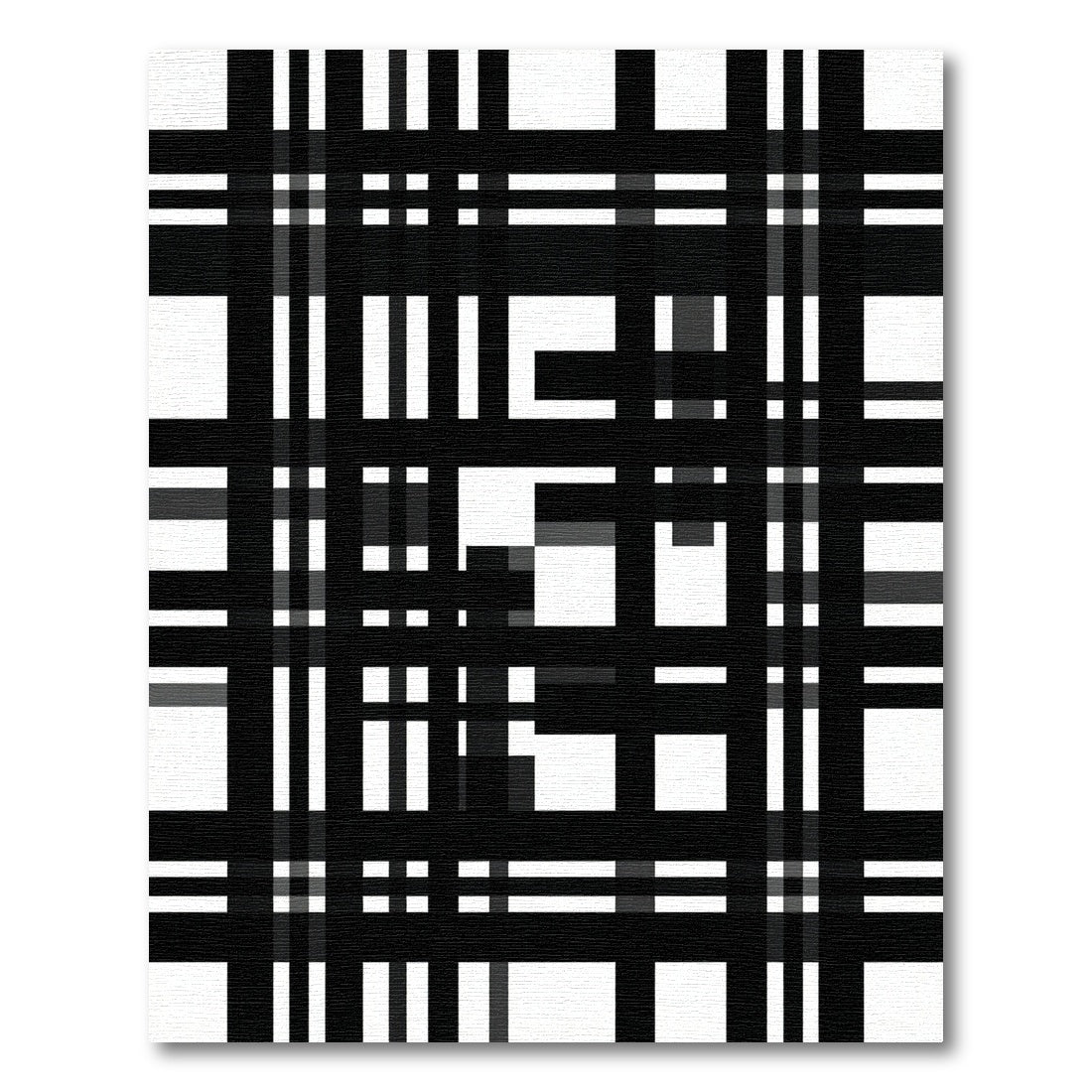 Monochromatic Bold Plaid Composition Rug