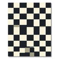 Classic Black Cream Checkered Squares Rug