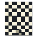 Classic Black Cream Checkered Squares Rug