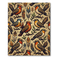 Autumn Songbird Feathers Earthy Woodland Rug