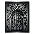 Silver Metallic Archway Geometric Lattice Rug