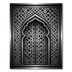 Silver Metallic Archway Geometric Lattice Rug