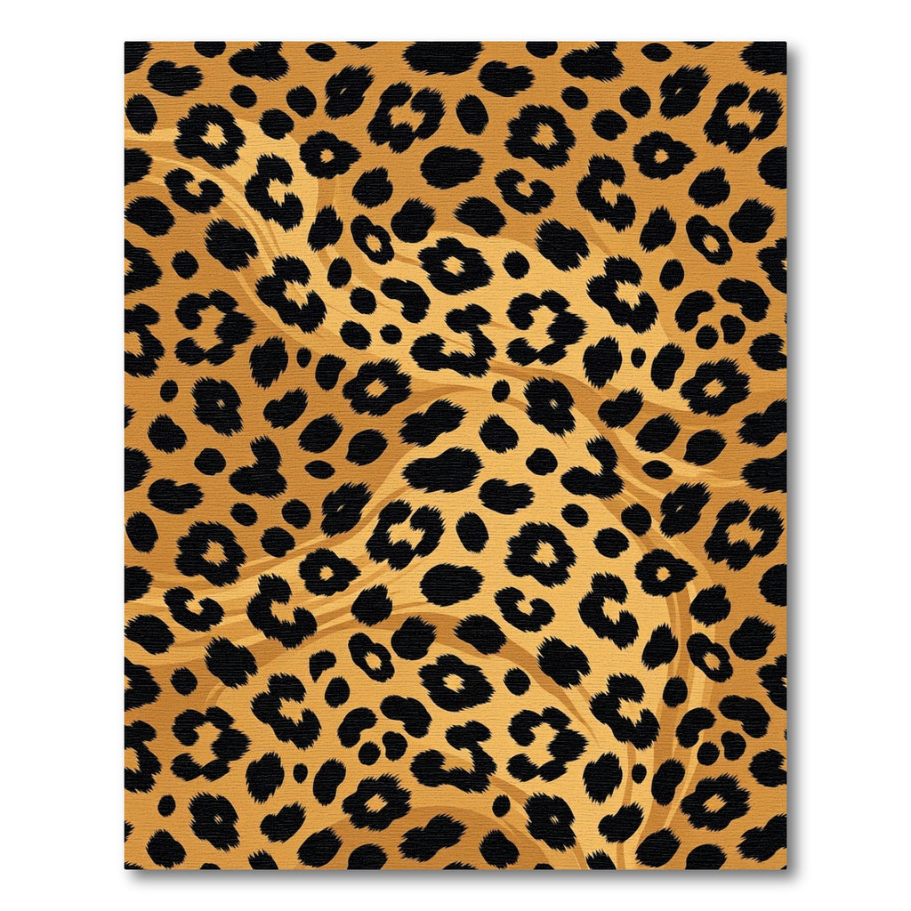 Bold Golden Leopard Spot Wave Rug