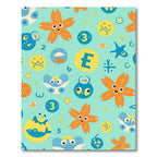 Playful Orange Starfish Blue Creatures Rug