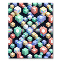 Isometric Pastel Cube Geometric Art Rug